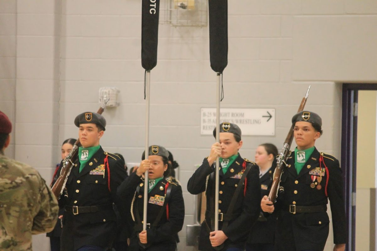 Varsity Color Guard Performing at OPS Drill Meet.
