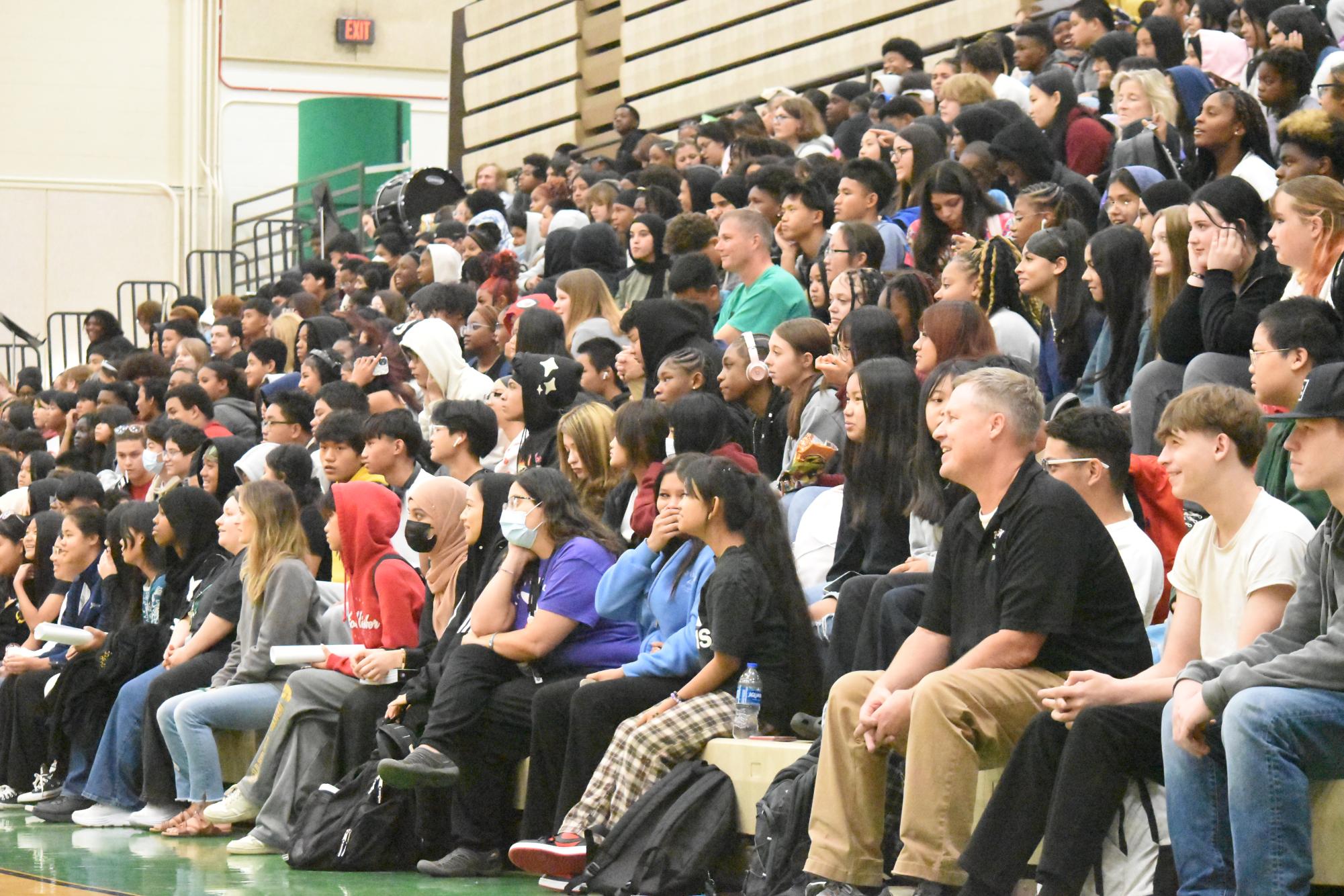 Benson students and staff at a school prep rally.