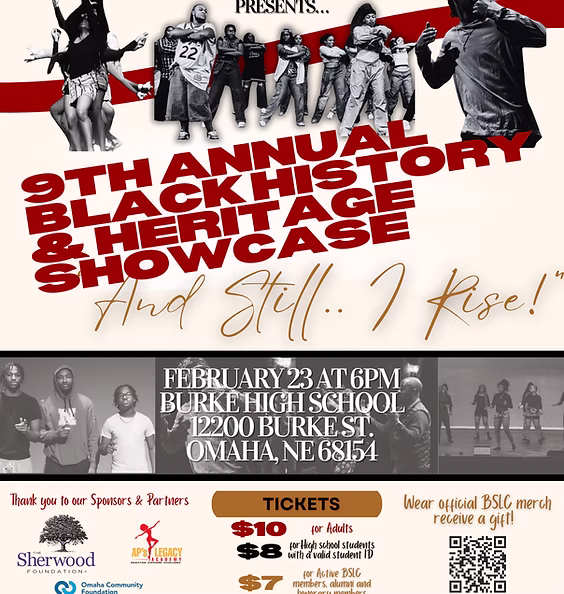 A flyer for the Black History and Heritage program's performance at Burke High School on Feb.23rd