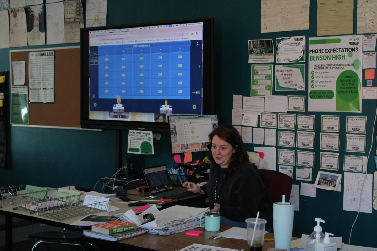 English teacher Katelyn Maley uses themed Jeopardy to help educate students 