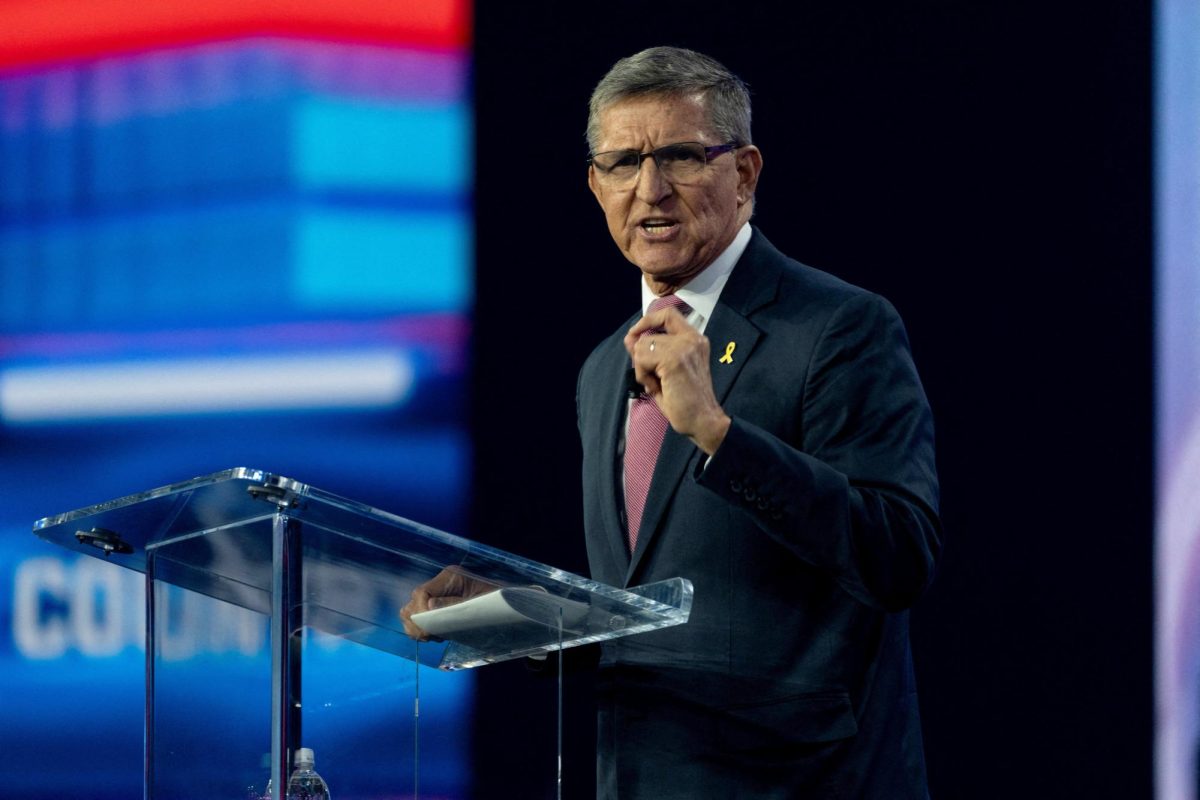 Former Trump National Security Advisor and retired three-star Lt. Gen. Michael Flynn speaks during the AmericaFest 2024 conference sponsored by conservative group Turning Point in Phoenix, Arizona, U.S. December 20, 2024.  REUTERS/Cheney Orr