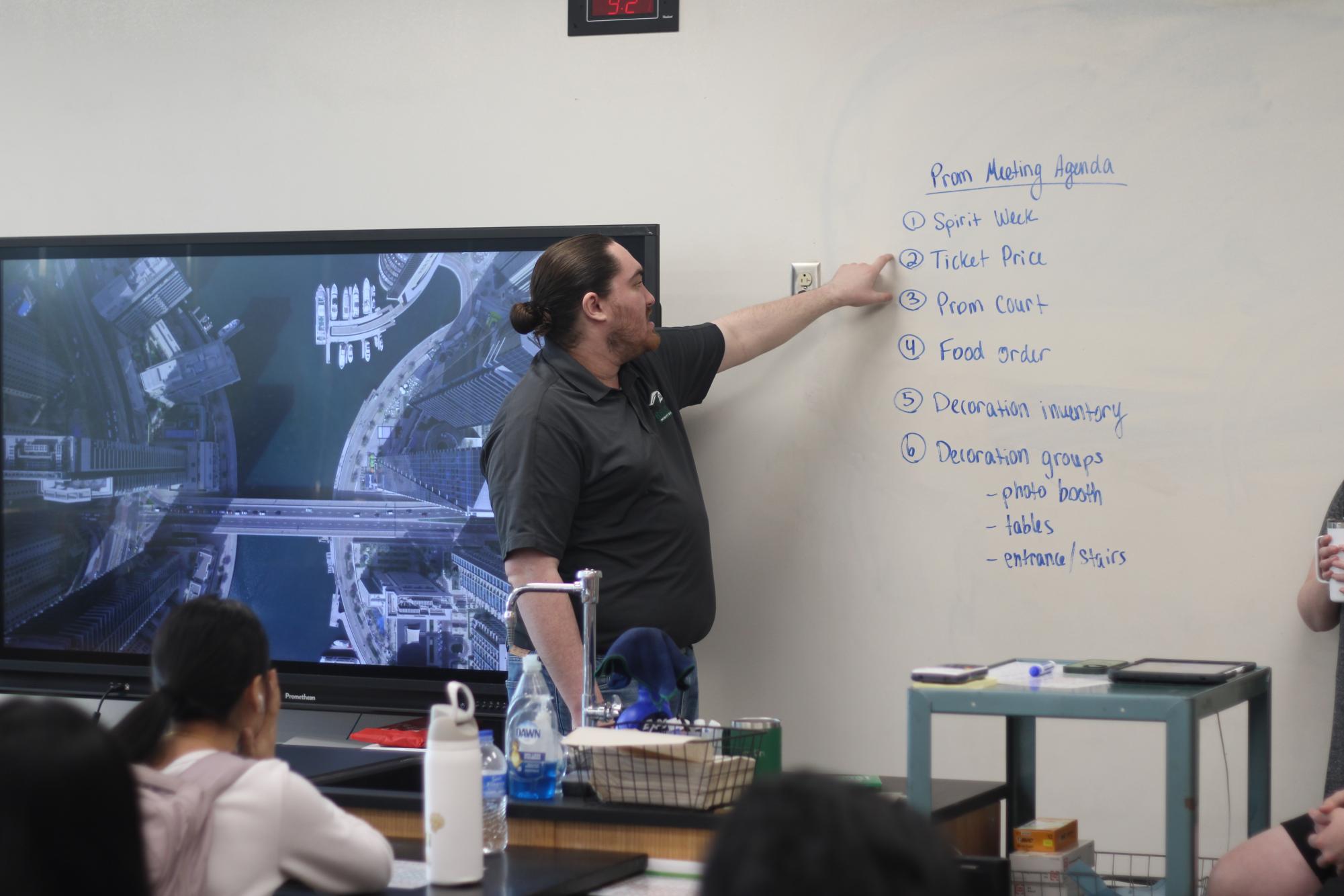 Sponsor Joseph Devlin explains what members need to plan for before prom.